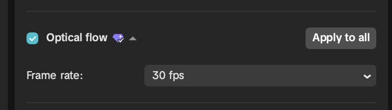 CapCut optical flow at 30fps