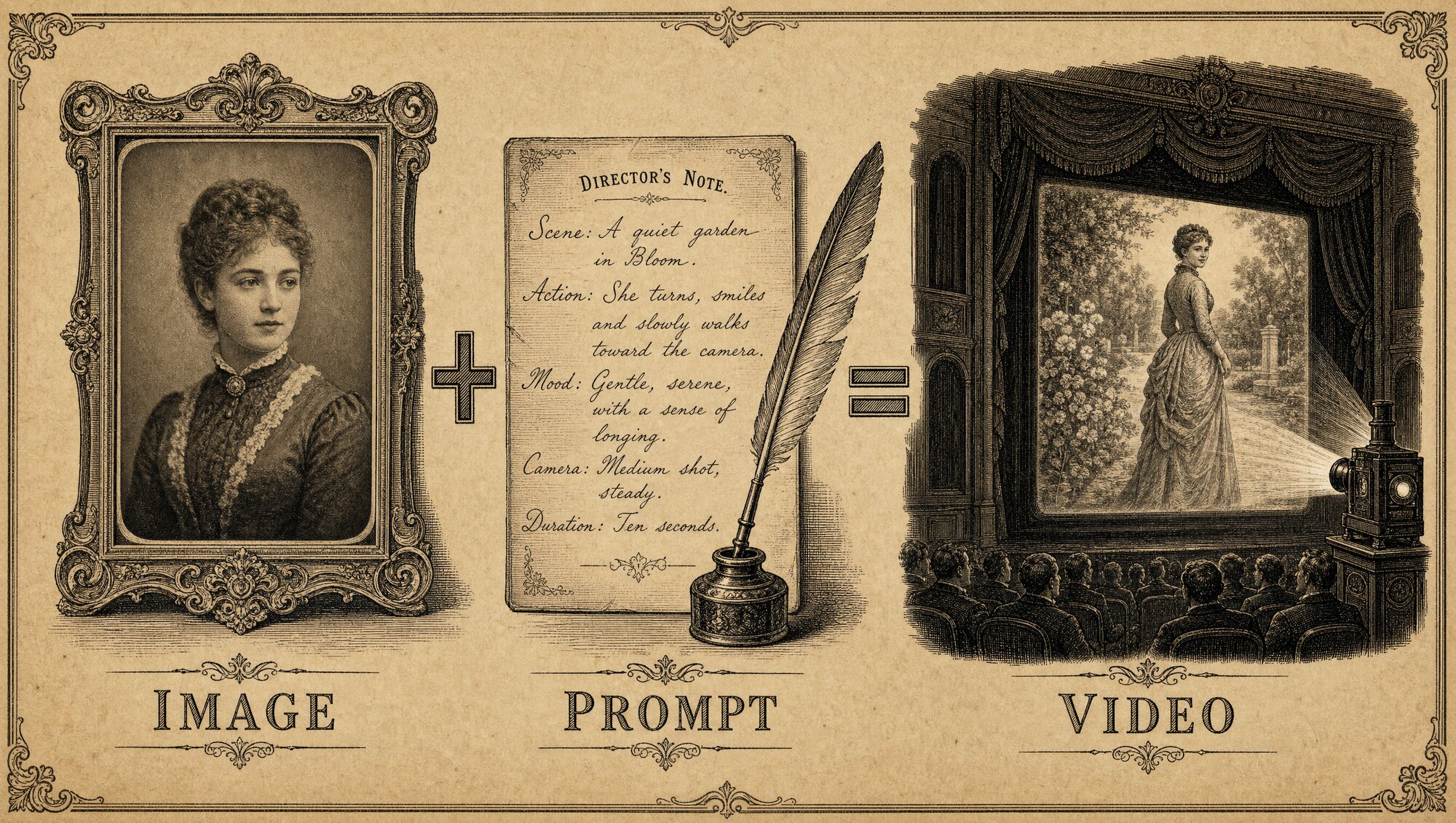 Image plus prompt equals video diagram